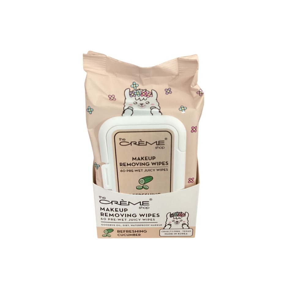 The Creme Shop Makeup Removing Wipes Refreshing Cucumber 60 Pre-Wet Juicy Wipes